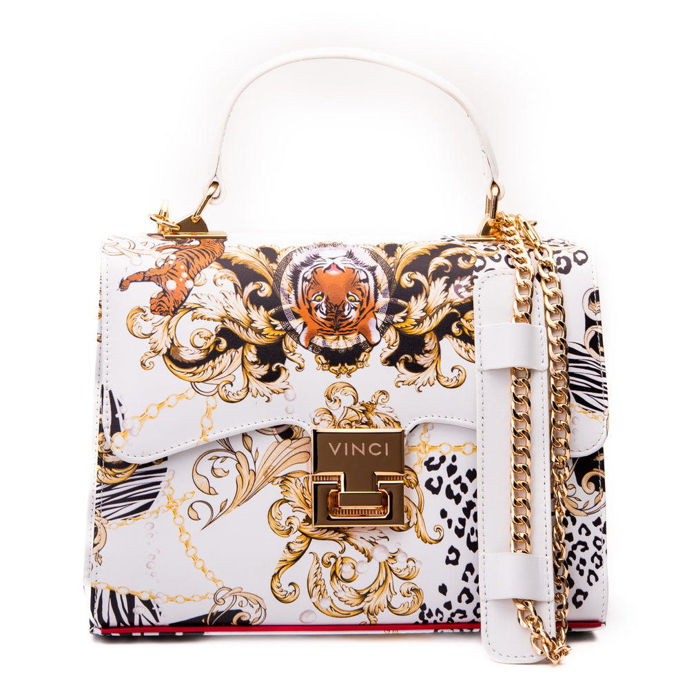 The Perugia White Leather Handbag - Vinci Leather