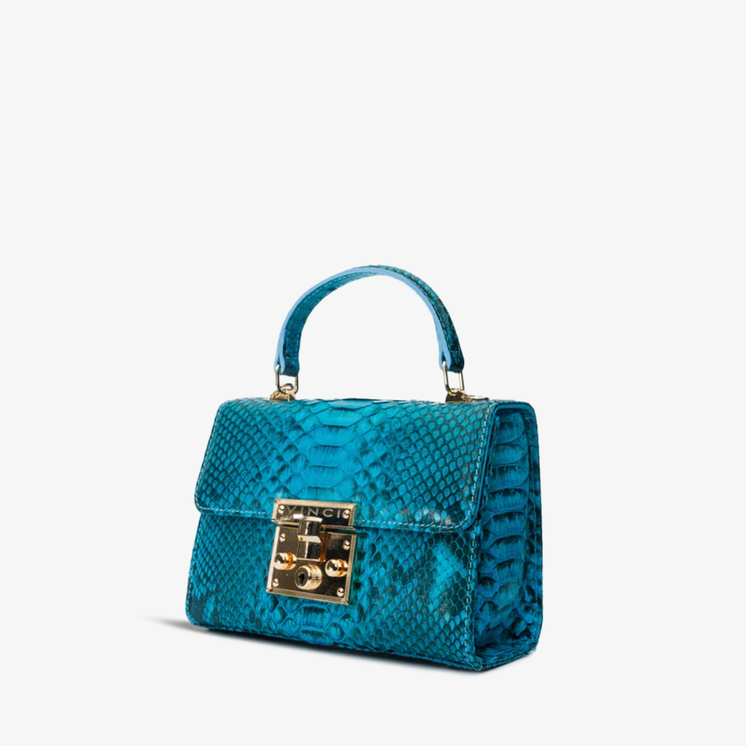 The Queen Turquoise Leather Handbag - Vinci Leather