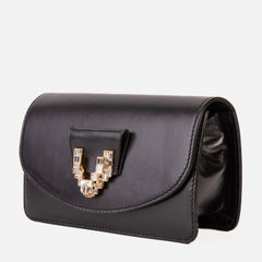 The Love Black Leather Handbag - Vinci Leather