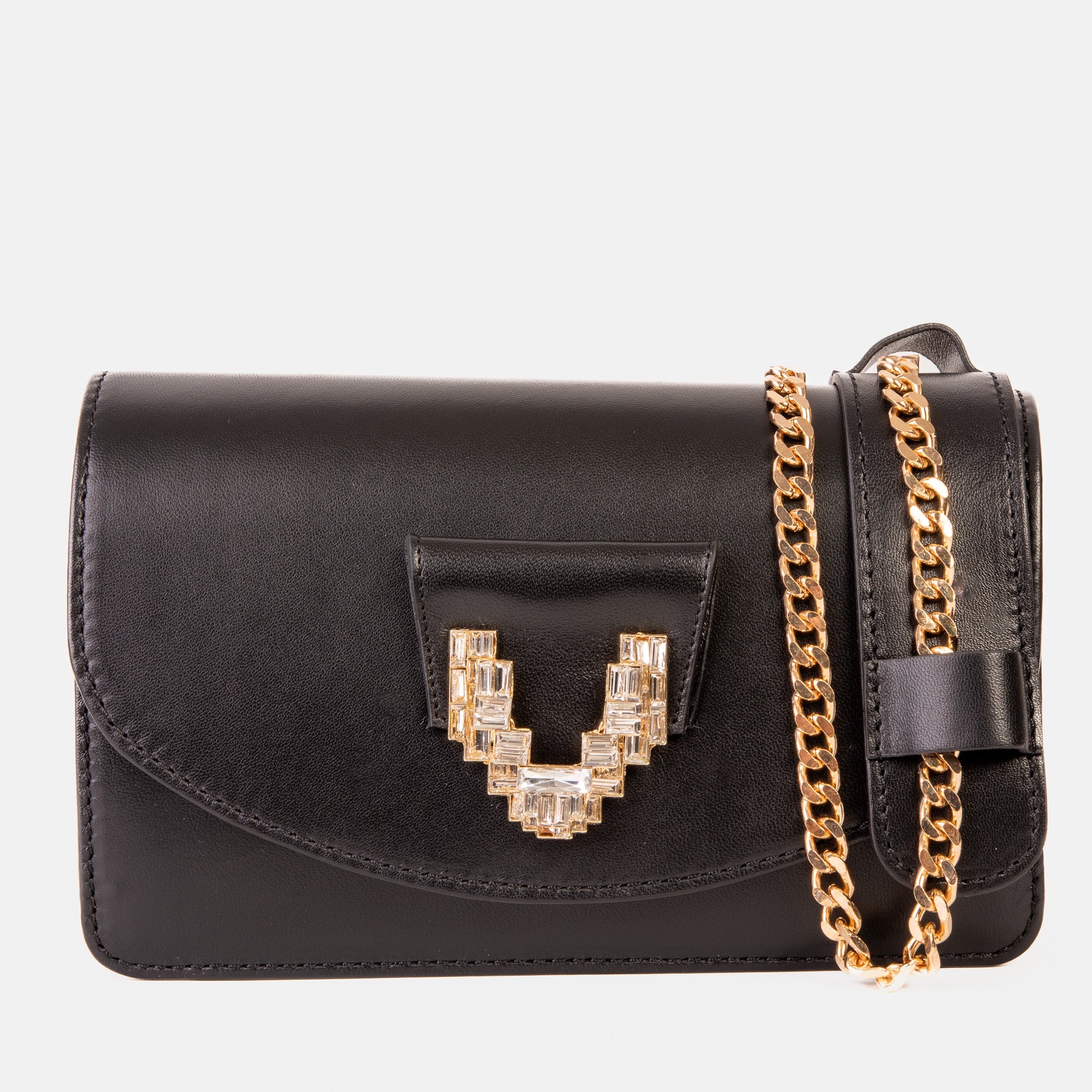 The Love Black Leather Handbag - Vinci Leather
