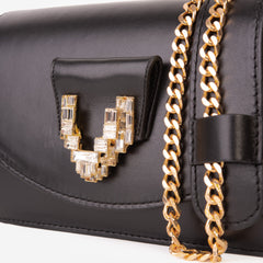 The Love Black Leather Handbag - Vinci Leather