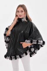 The Glacier Black Reversible Leather Jacket - Vinci Leather