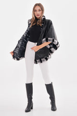 The Glacier Black Reversible Leather Jacket - Vinci Leather