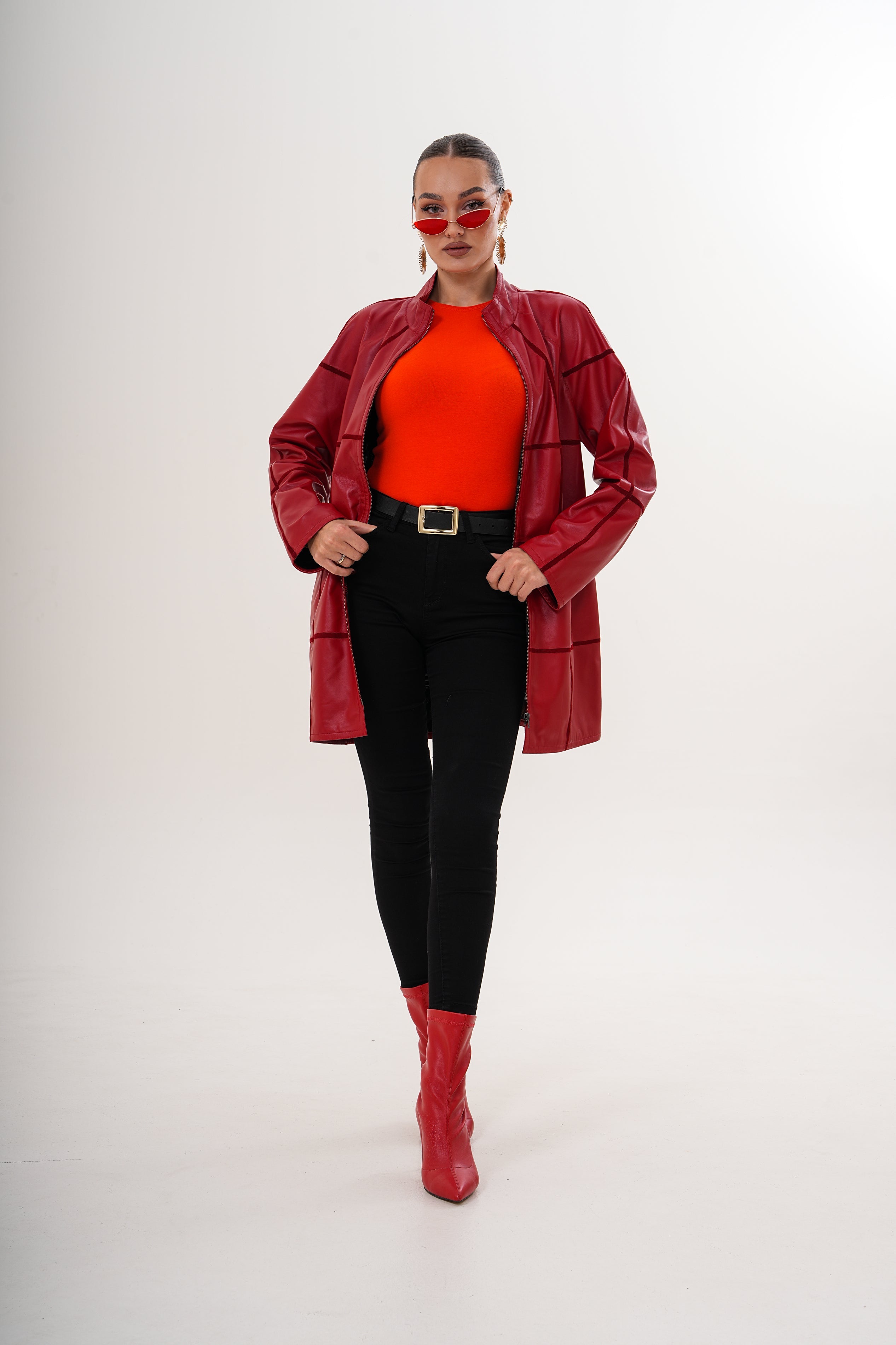 The Prado Reversible Red Leather Jacket - Vinci Leather