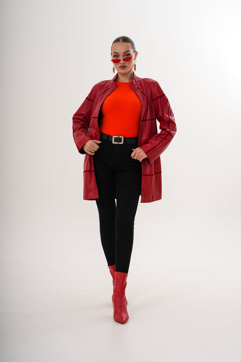 The Prado Reversible Red Leather Jacket - Vinci Leather