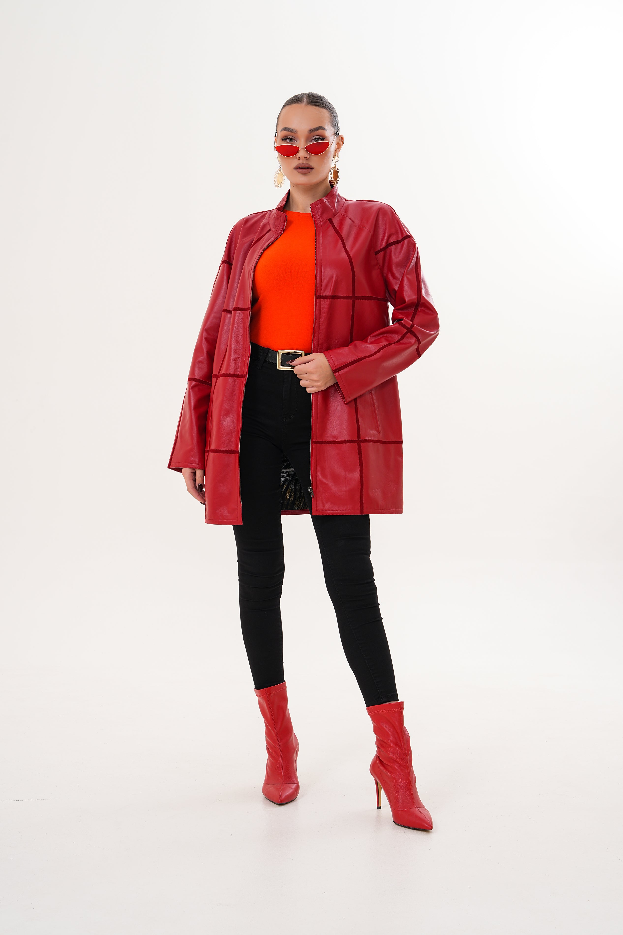 The Prado Reversible Red Leather Jacket - Vinci Leather
