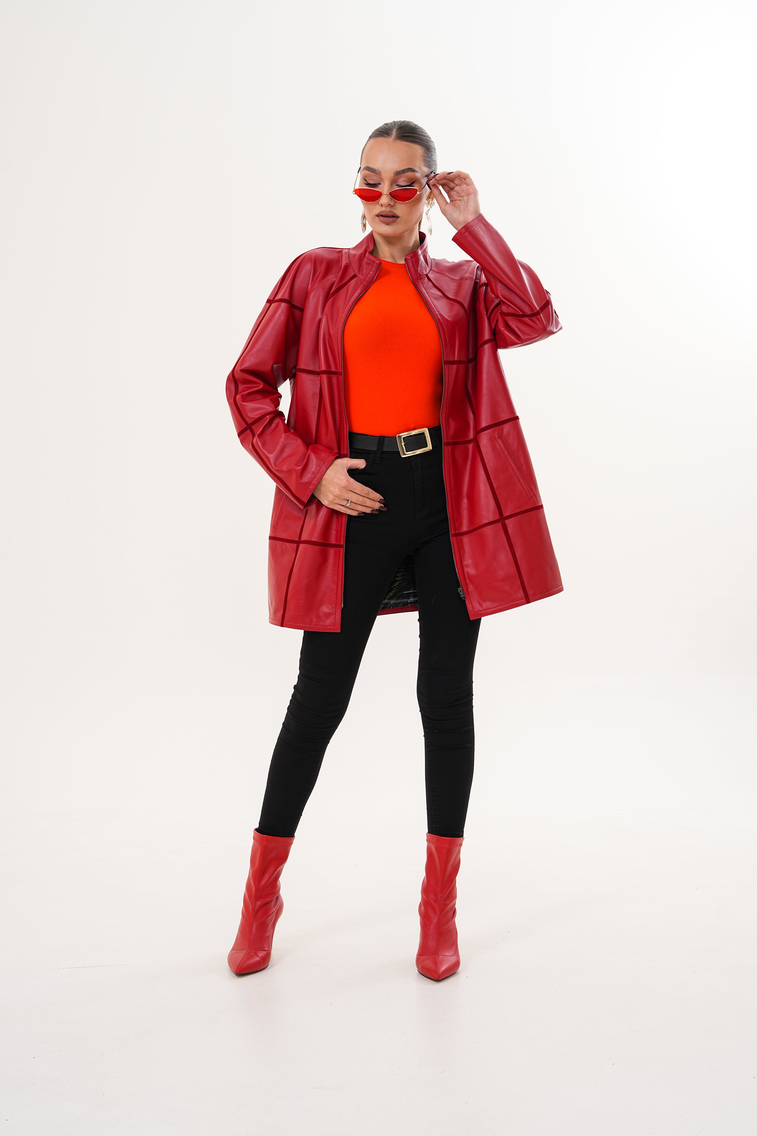 The Prado Reversible Red Leather Jacket - Vinci Leather