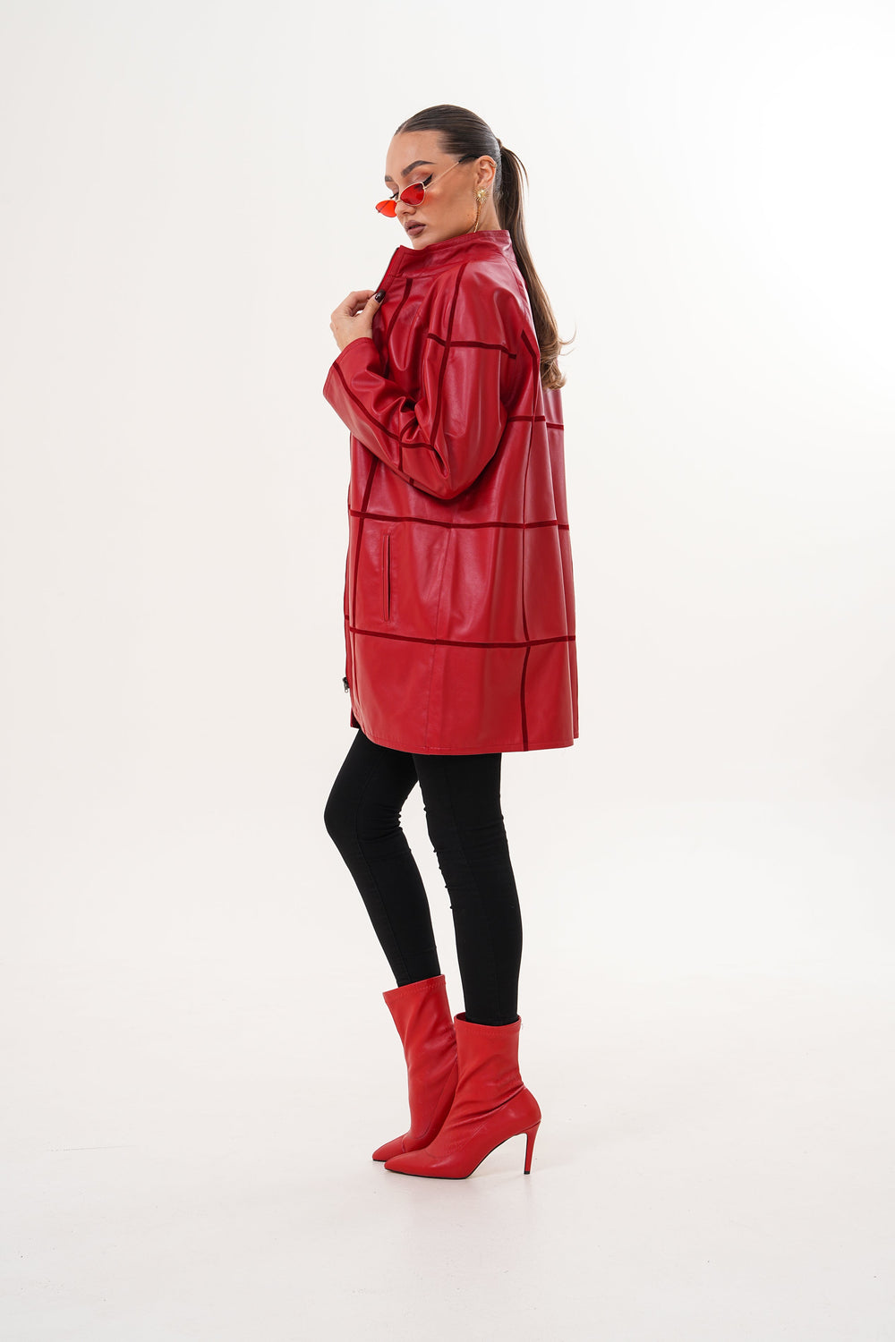The Prado Reversible Red Leather Jacket - Vinci Leather