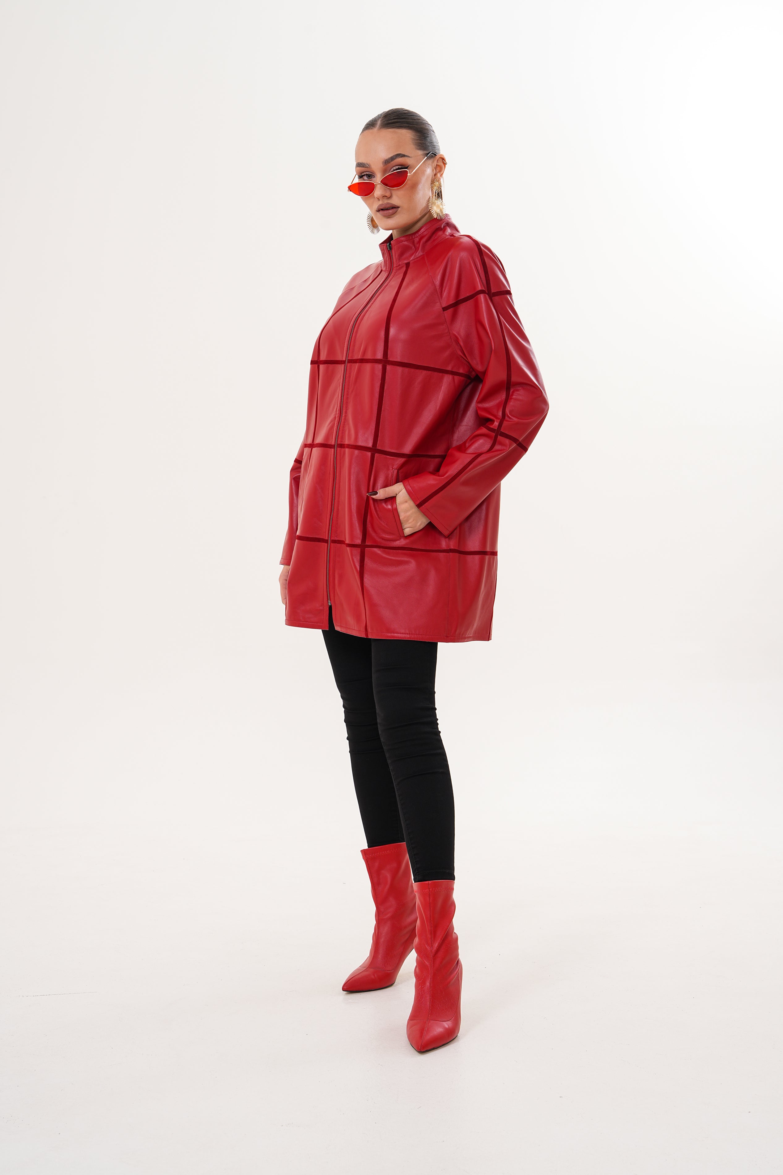 The Prado Reversible Red Leather Jacket - Vinci Leather