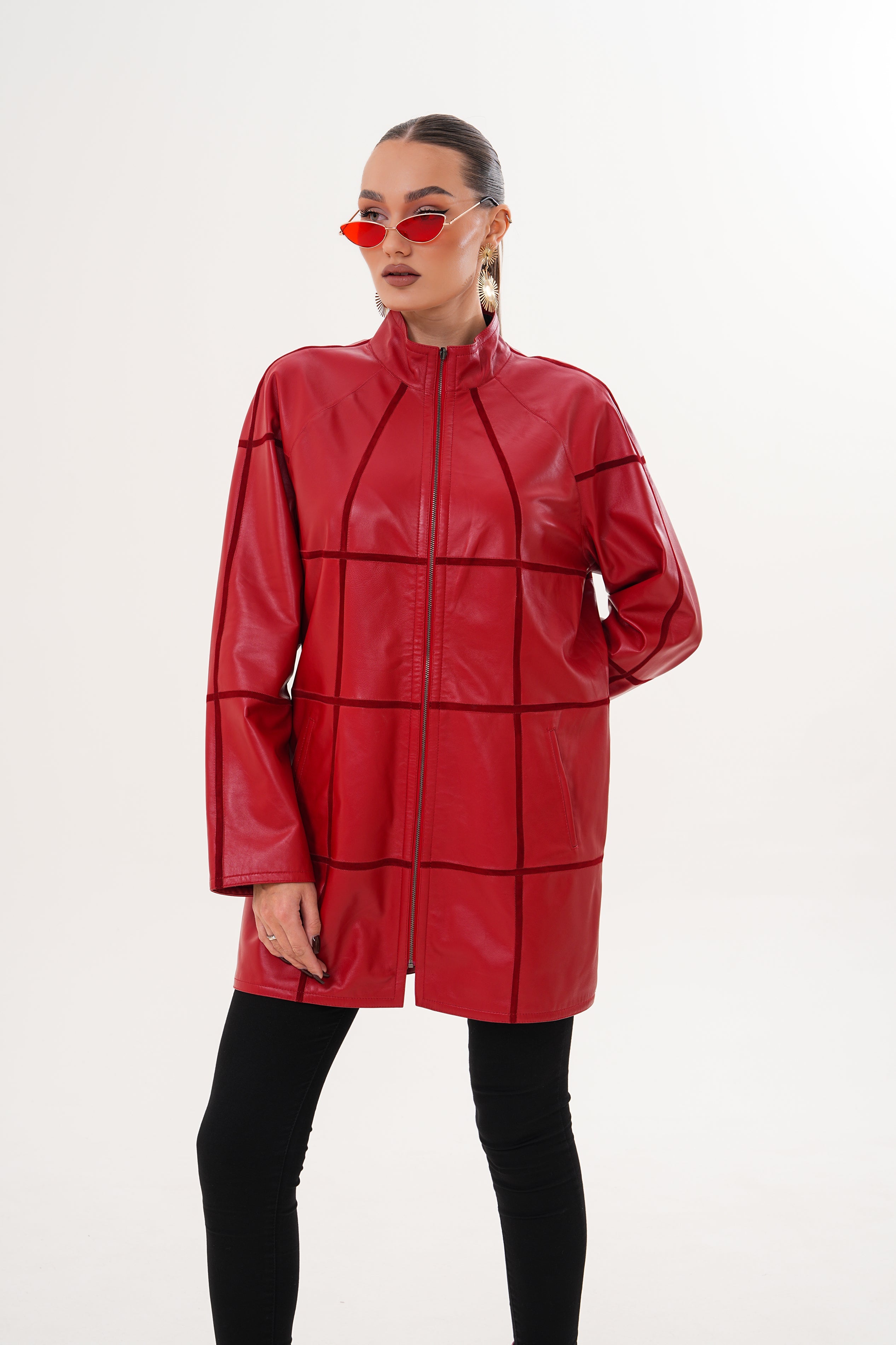 The Prado Reversible Red Leather Jacket - Vinci Leather