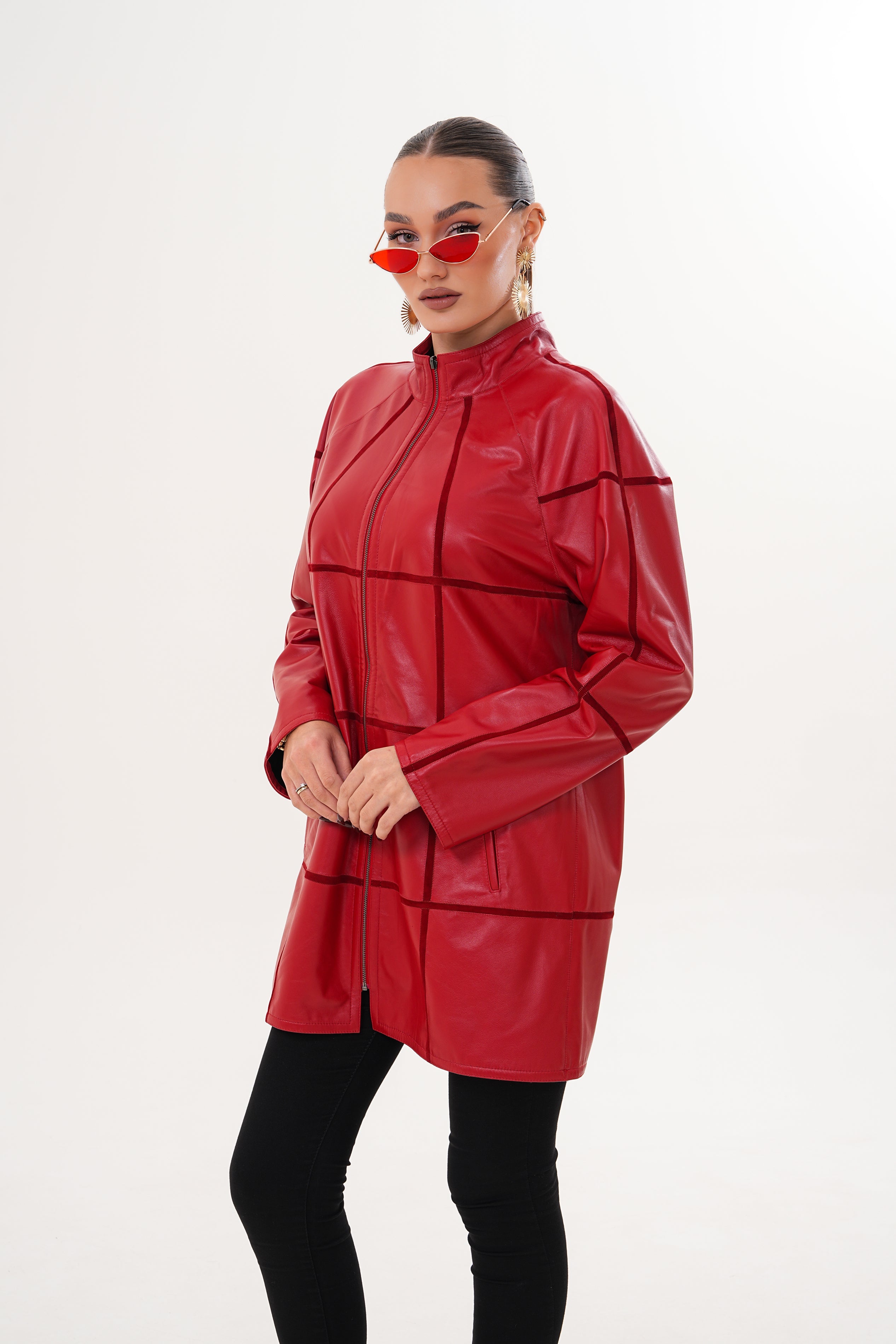 The Prado Reversible Red Leather Jacket - Vinci Leather