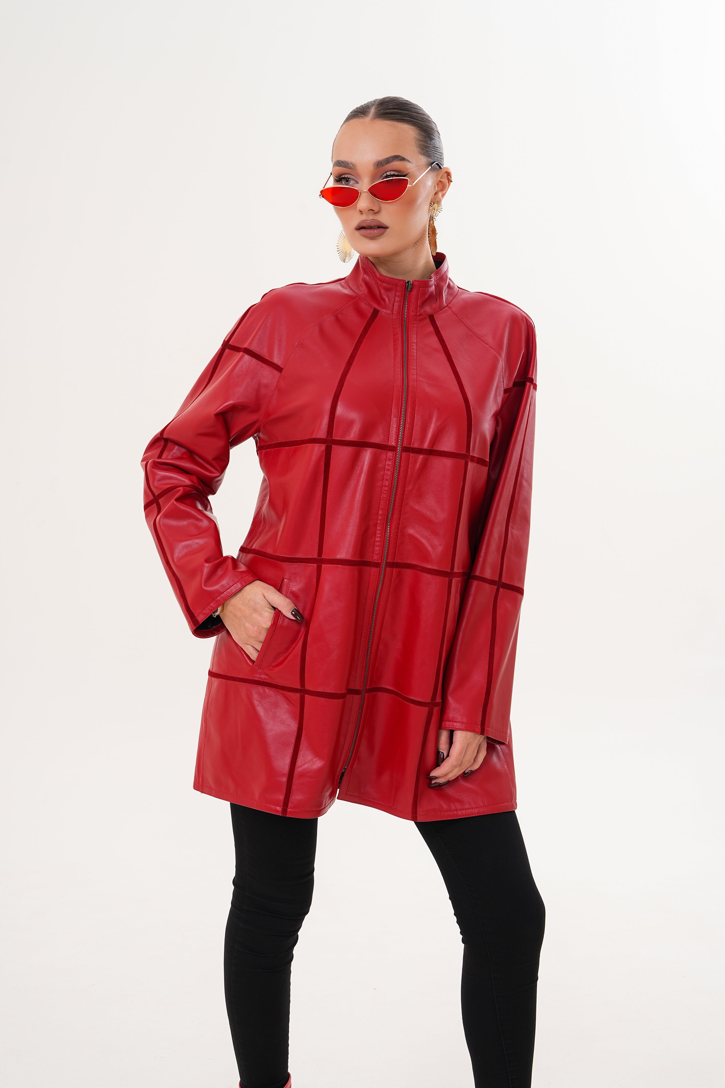 The Prado Reversible Red Leather Jacket - Vinci Leather