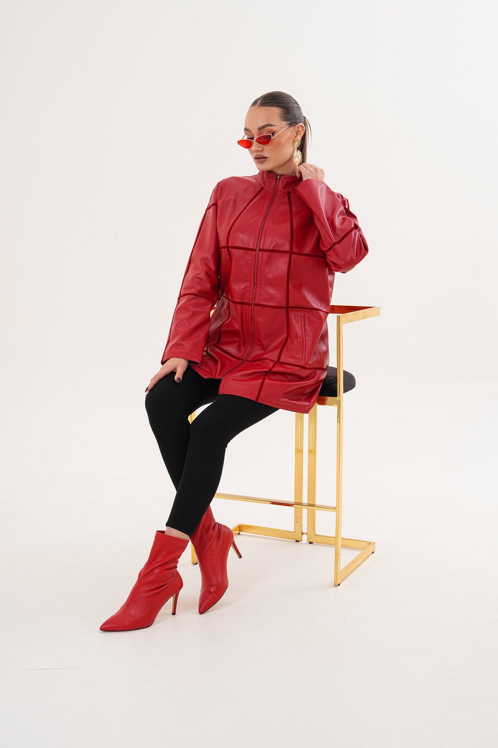 The Prado Reversible Red Leather Jacket - Vinci Leather