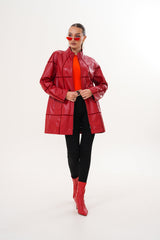 The Prado Reversible Red Leather Jacket - Vinci Leather