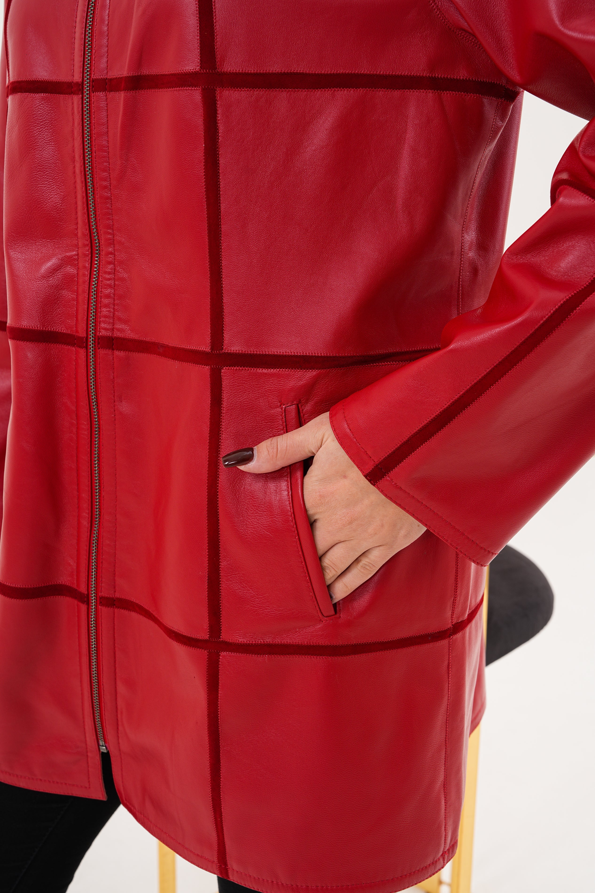 The Prado Reversible Red Leather Jacket - Vinci Leather
