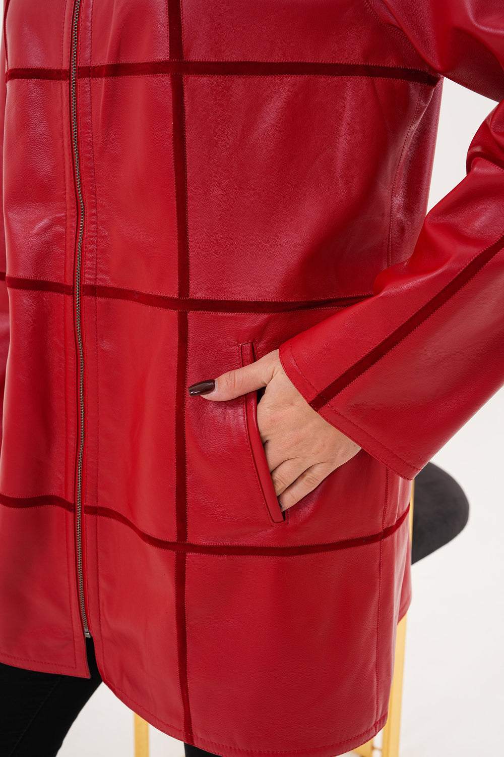 The Prado Reversible Red Leather Jacket - Vinci Leather