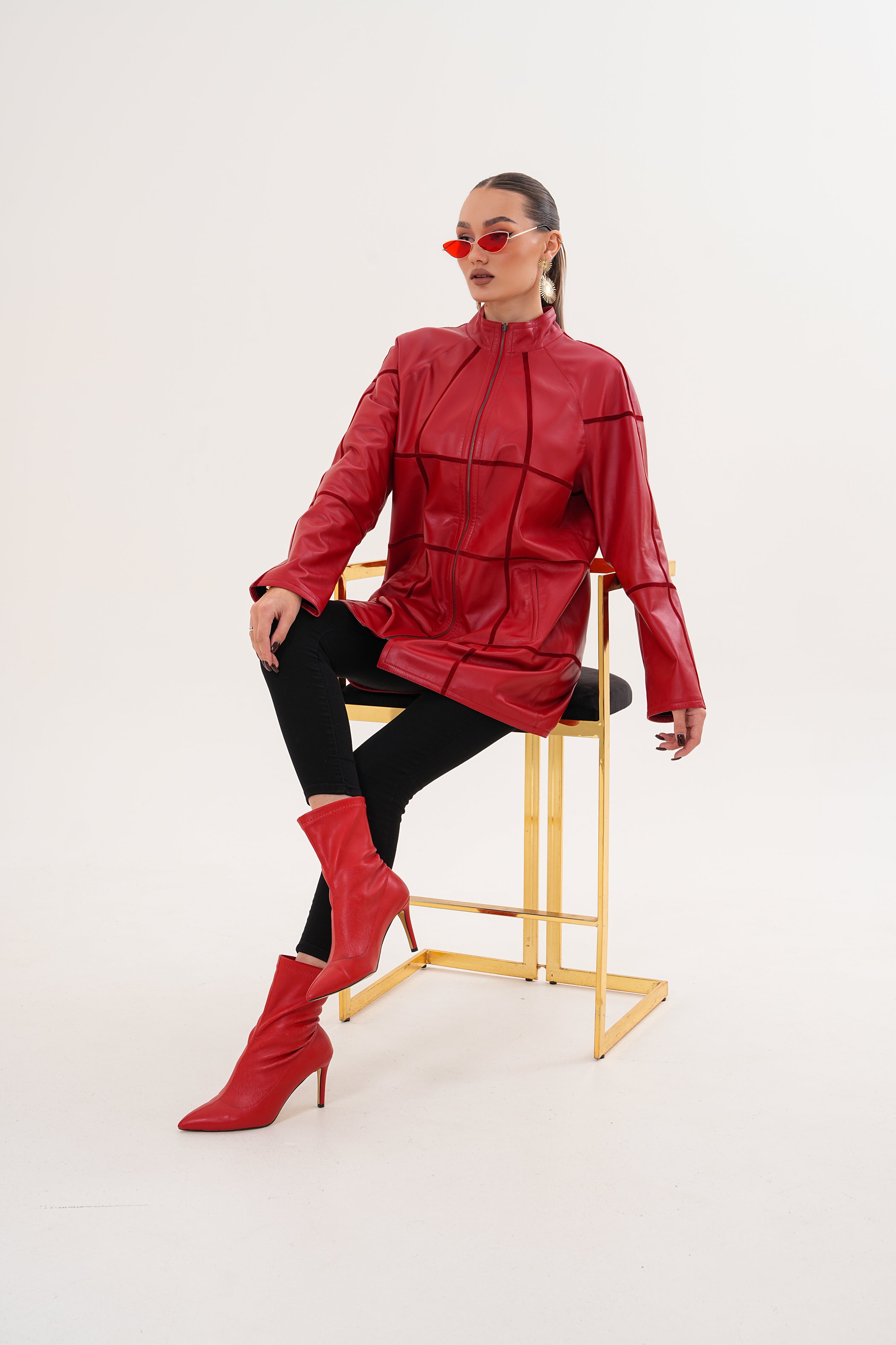 The Prado Reversible Red Leather Jacket - Vinci Leather