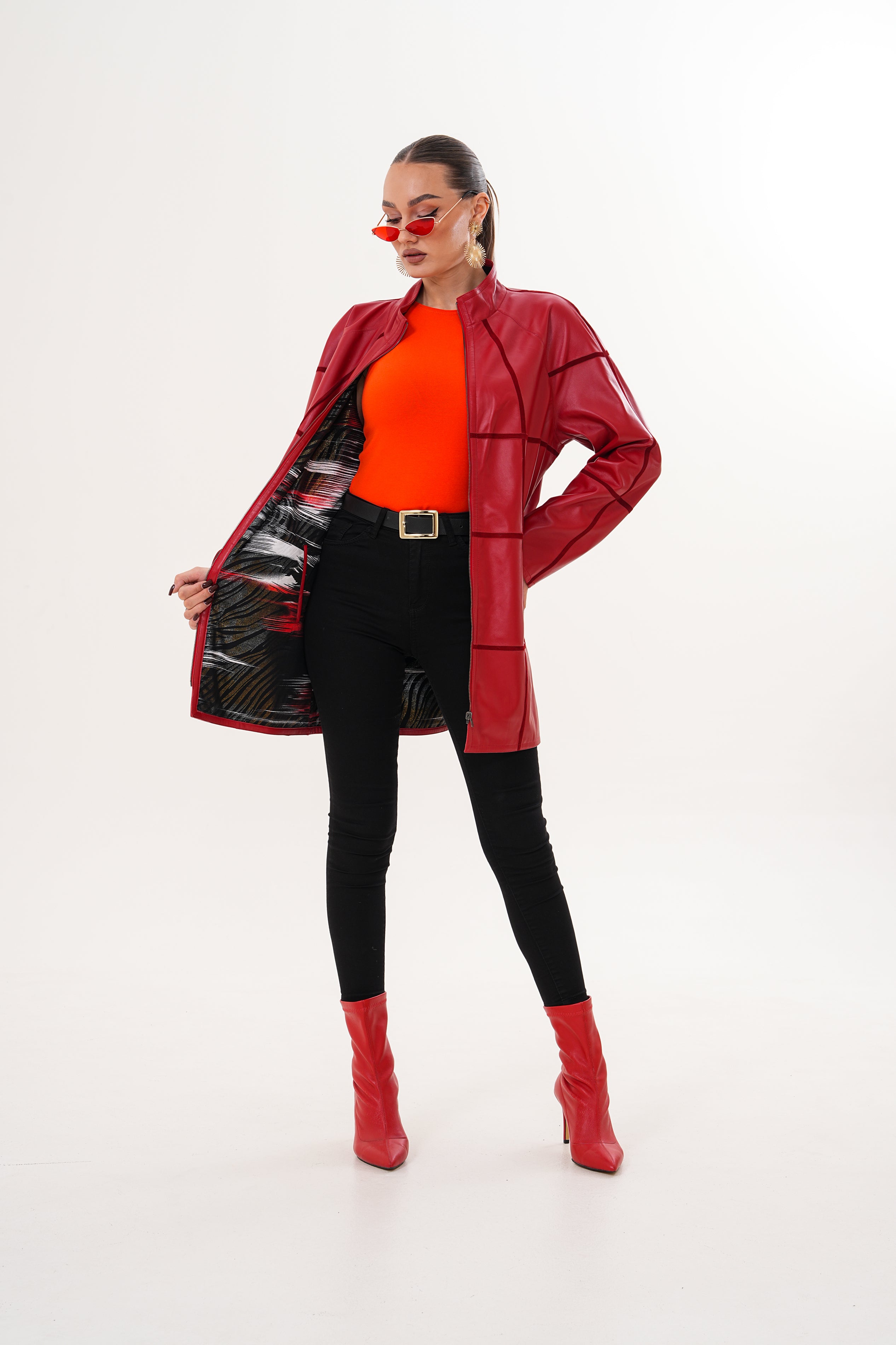The Prado Reversible Red Leather Jacket - Vinci Leather