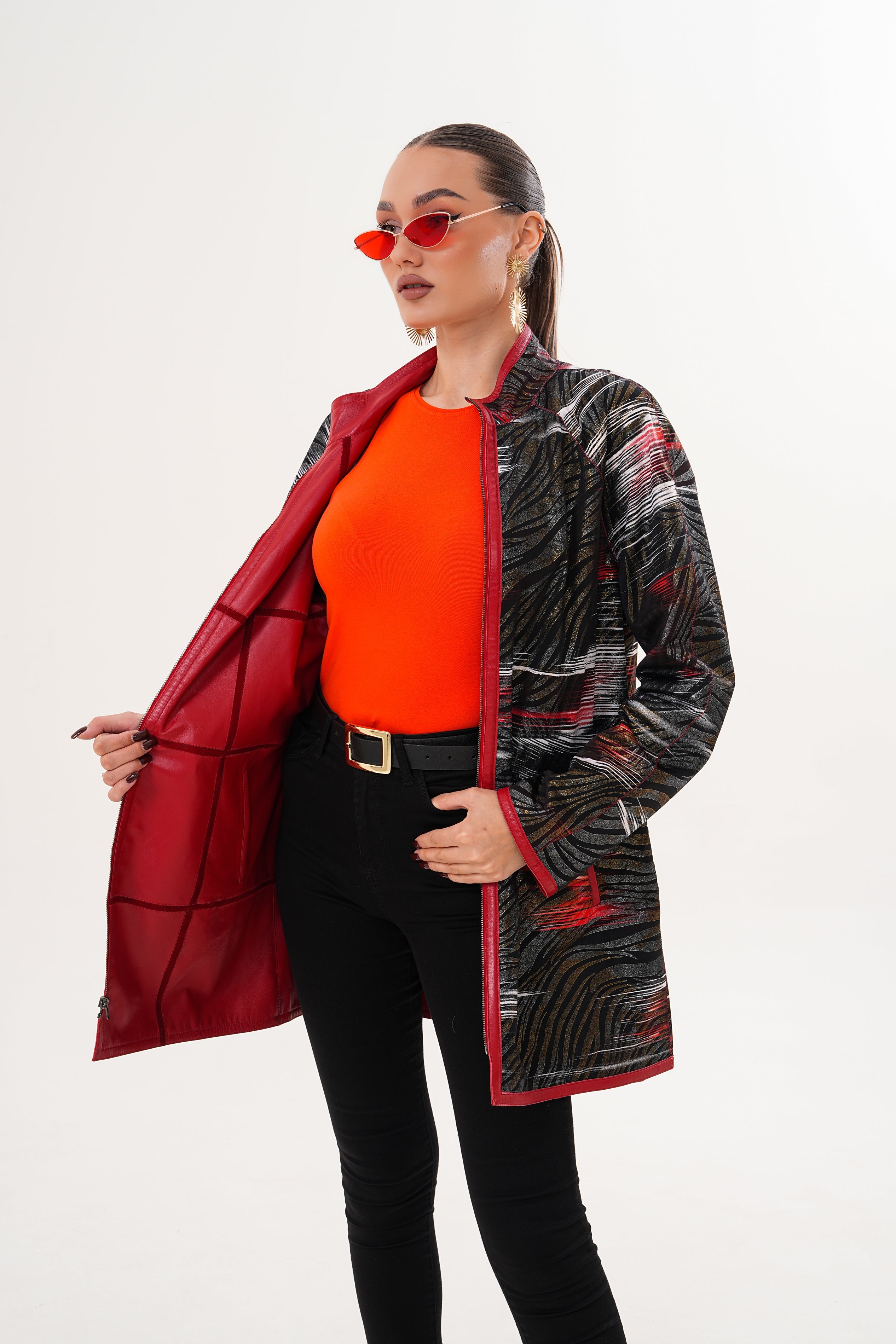 The Prado Reversible Red Leather Jacket - Vinci Leather