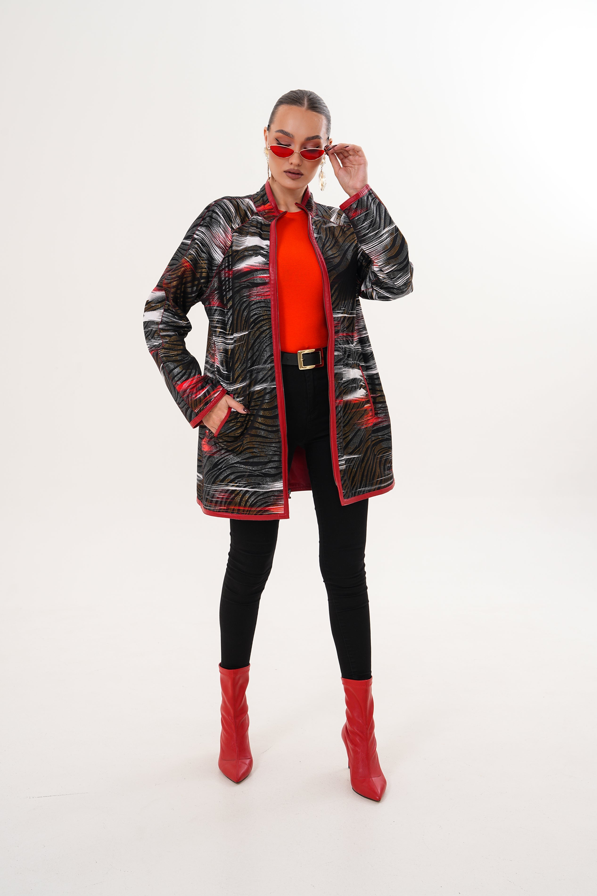 The Prado Reversible Red Leather Jacket - Vinci Leather