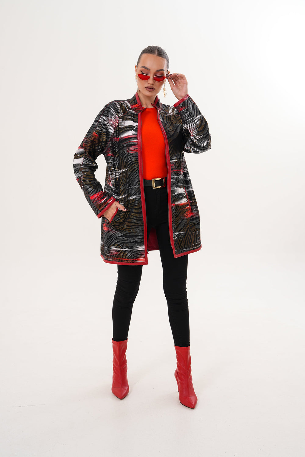 The Prado Reversible Red Leather Jacket - Vinci Leather