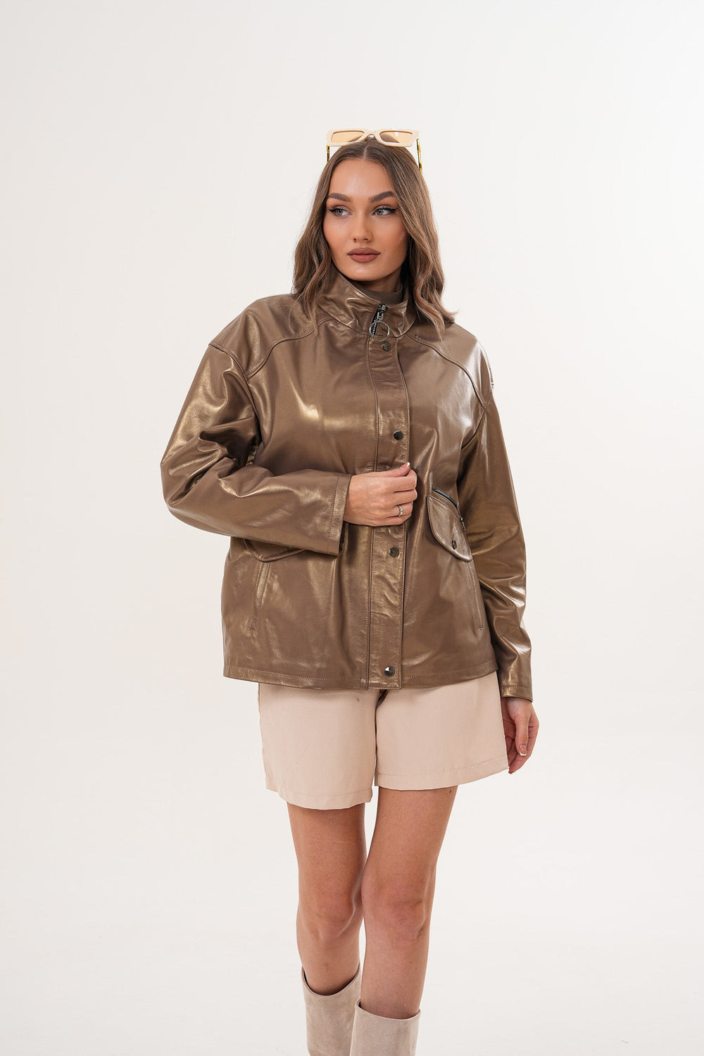 The Zayra Leather Jacket – Taupe Brown - Vinci Leather