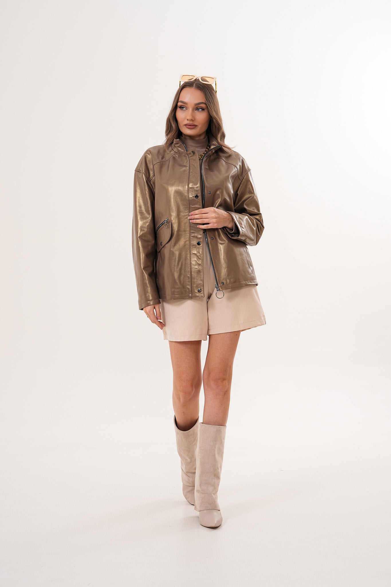 The Zayra Leather Jacket – Taupe Brown - Vinci Leather