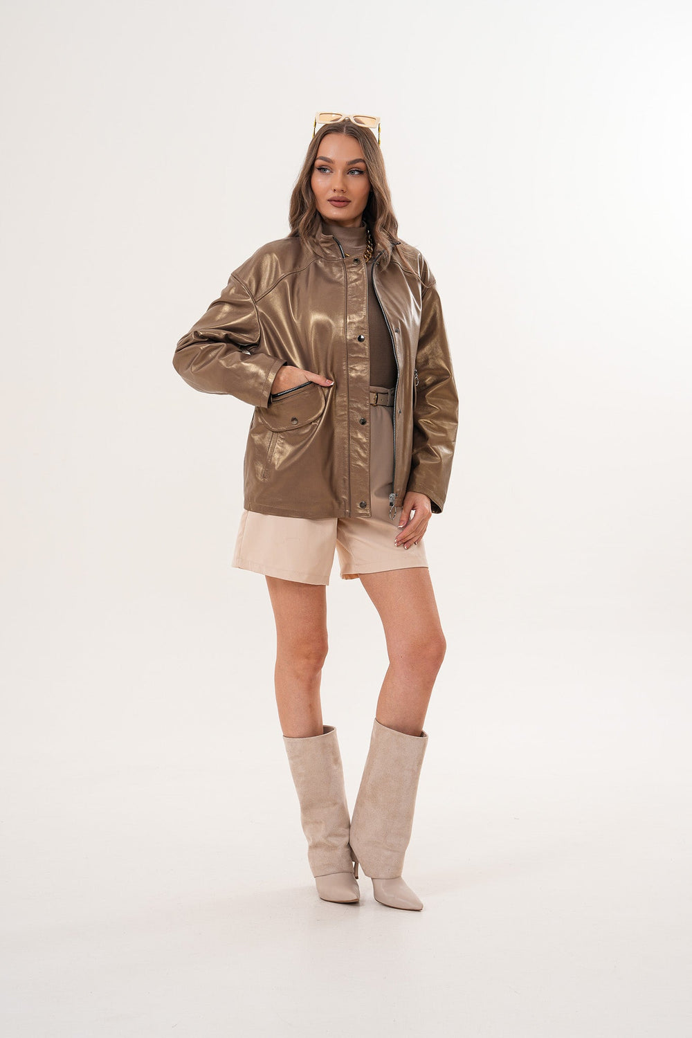 The Zayra Leather Jacket – Taupe Brown - Vinci Leather