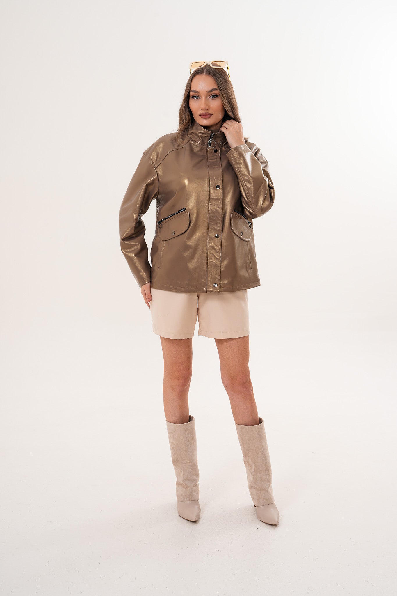 The Zayra Leather Jacket – Taupe Brown - Vinci Leather