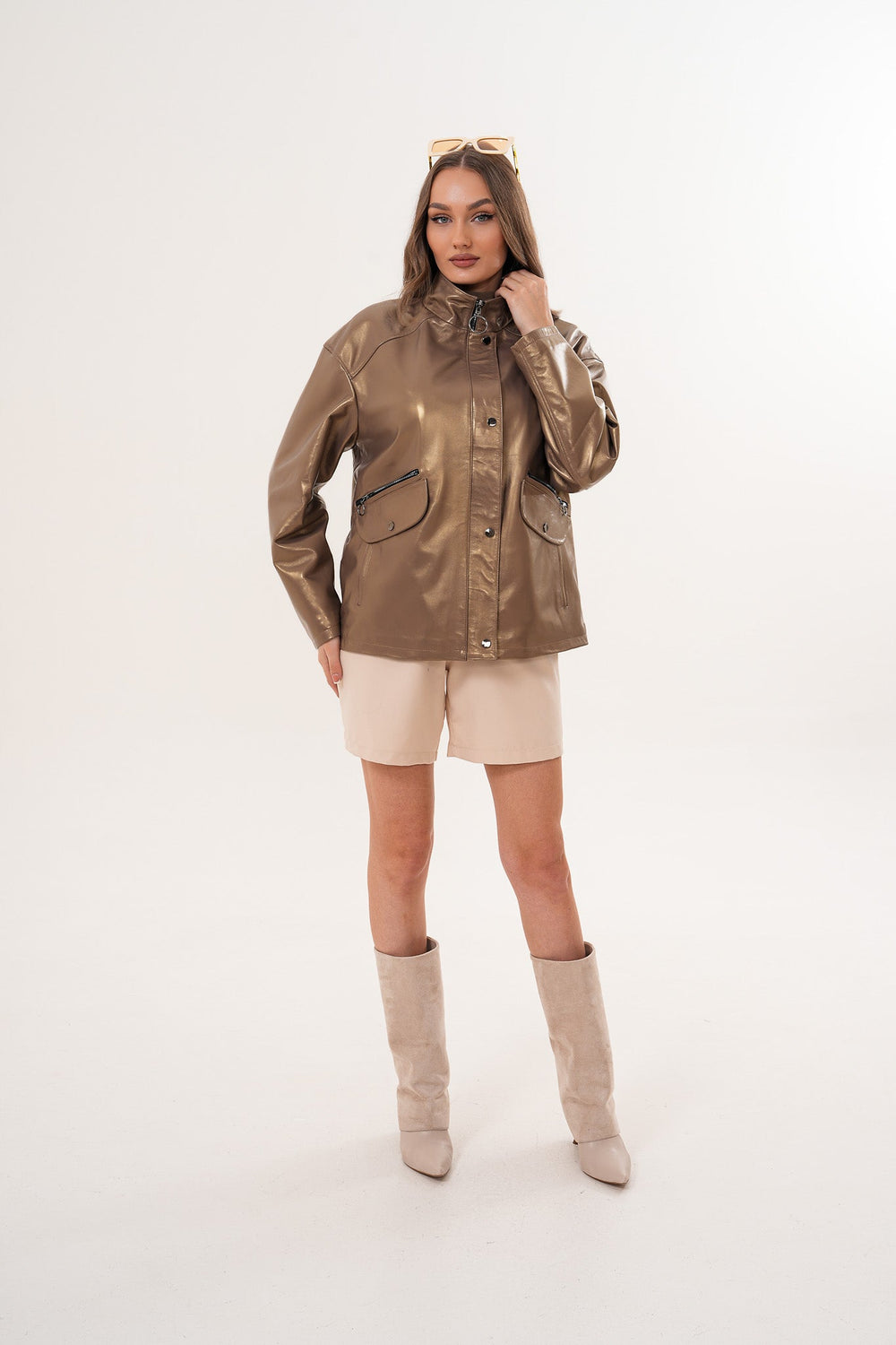 The Zayra Leather Jacket – Taupe Brown - Vinci Leather