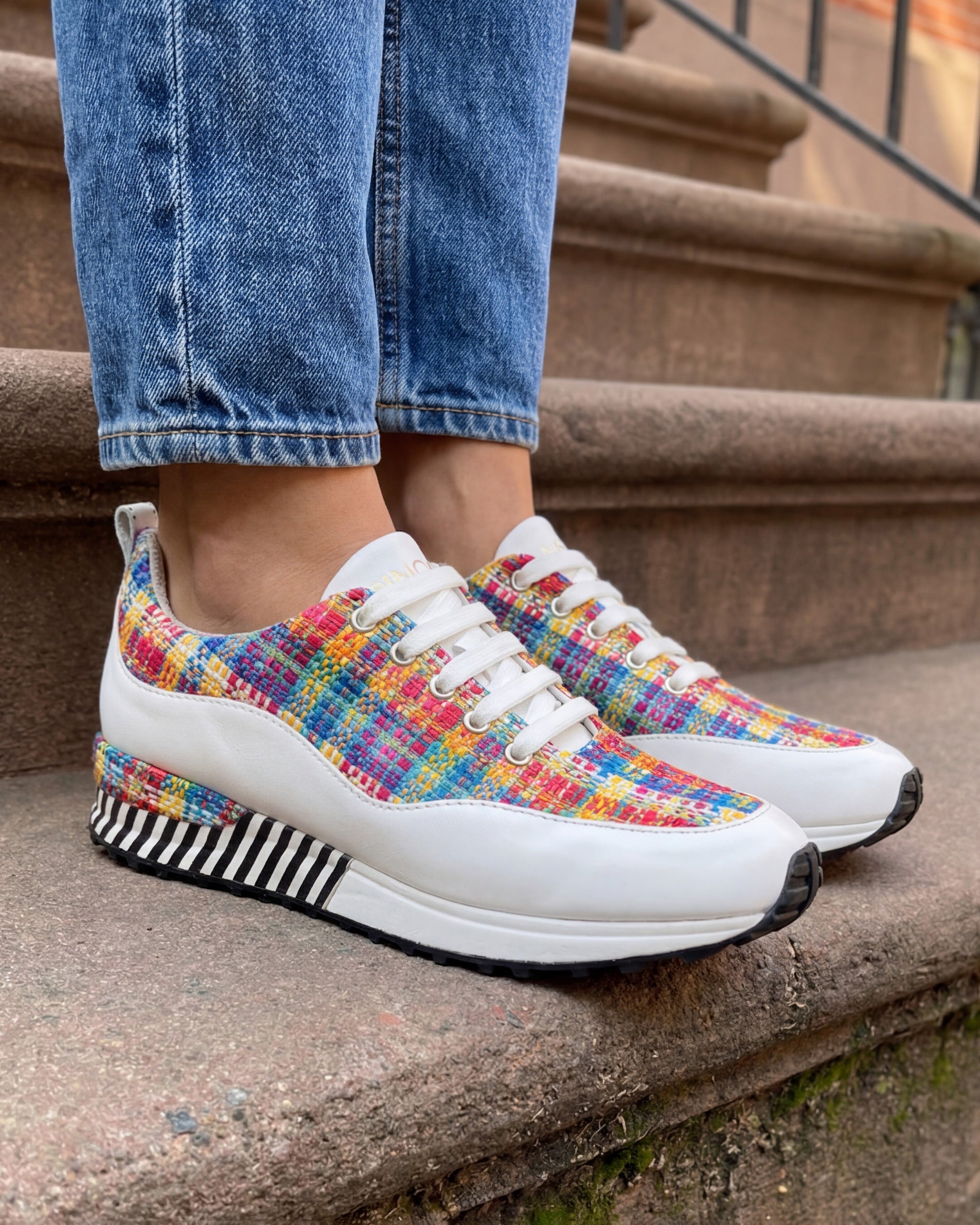 The Valencia White Leather Sneaker - Vinci Leather