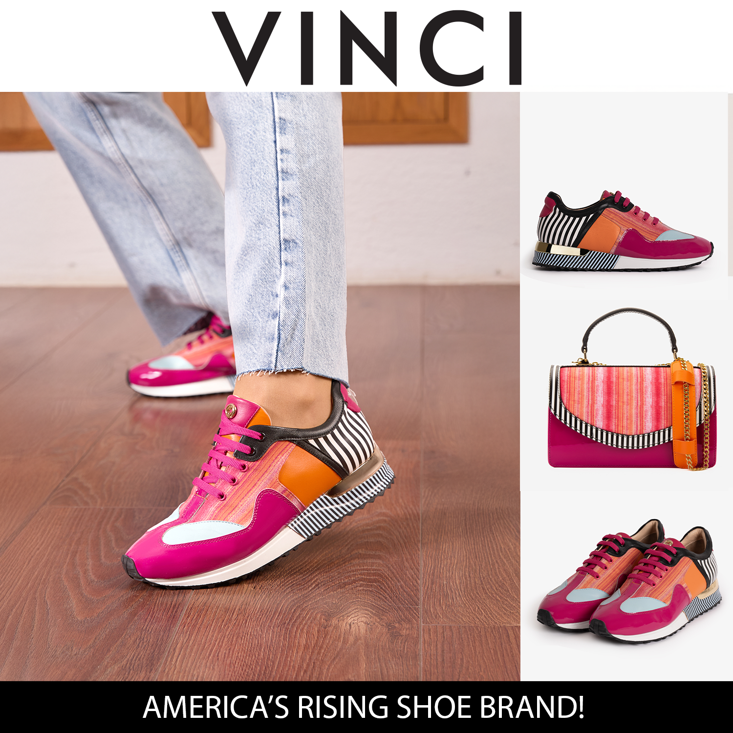 Santa Amaro Multi Color Fuchsia Sneaker - Vinci Leather
