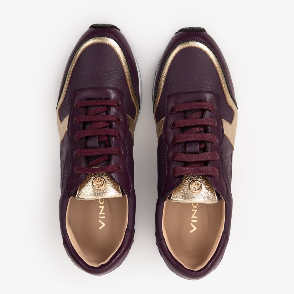 The Masal Purple Leather Sneaker - Vinci Leather