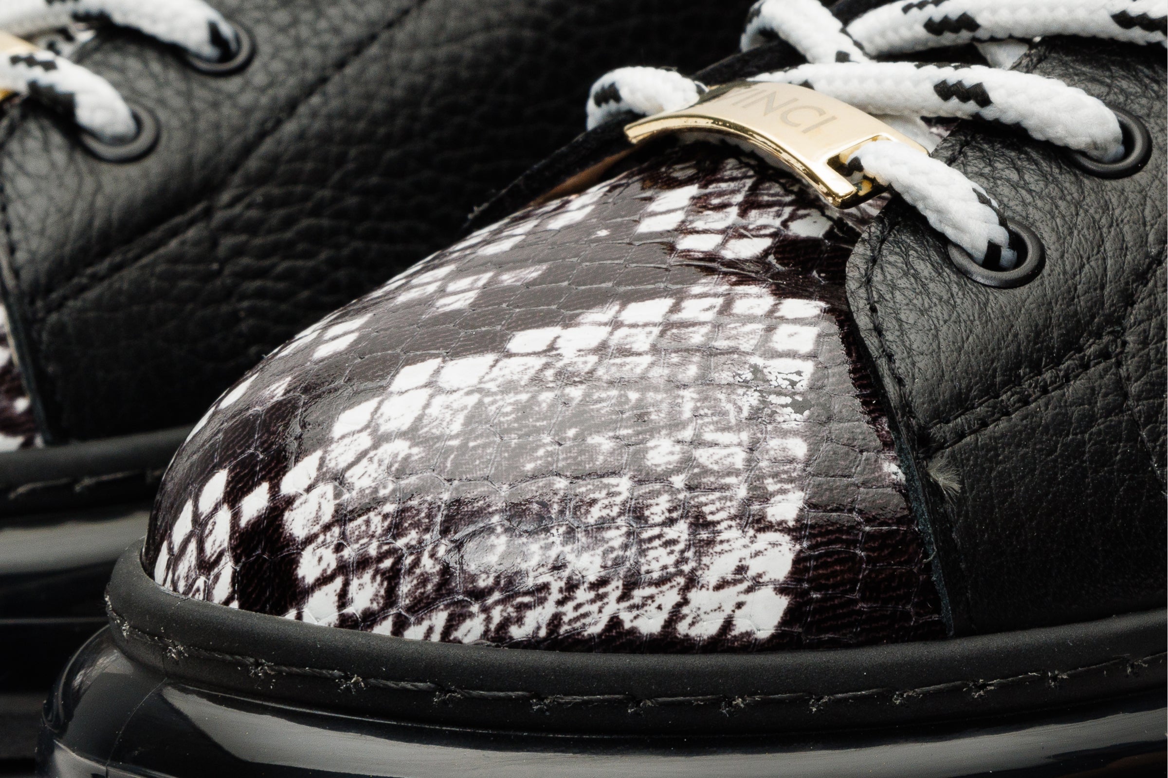 The Venezia Black Leather Sneaker - Vinci Leather