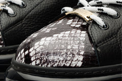 The Venezia Black Leather Sneaker - Vinci Leather