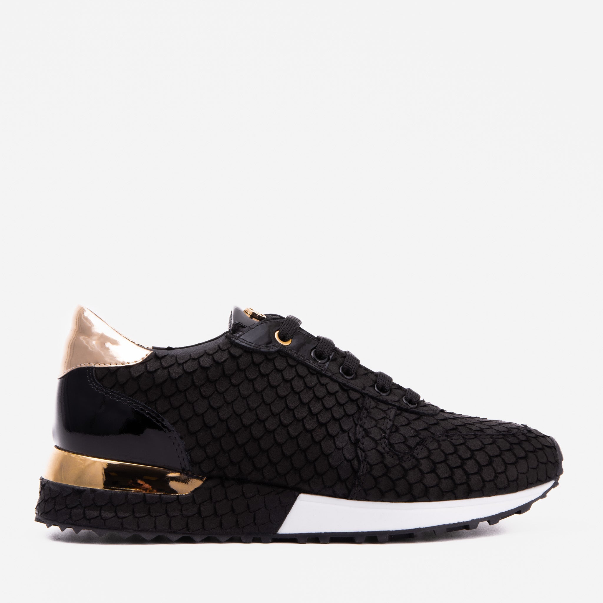 The Scarlet Black Leather Sneaker - Vinci Leather