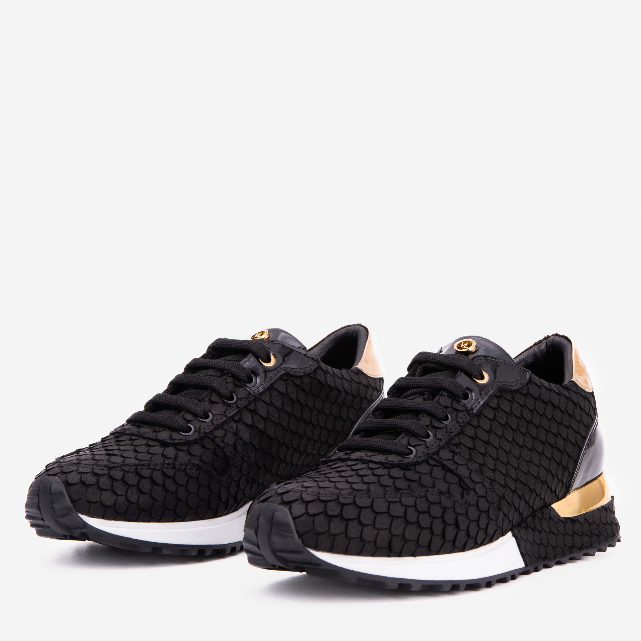 The Scarlet Black Leather Sneaker - Vinci Leather
