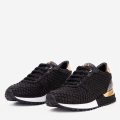The Scarlet Black Leather Sneaker - Vinci Leather