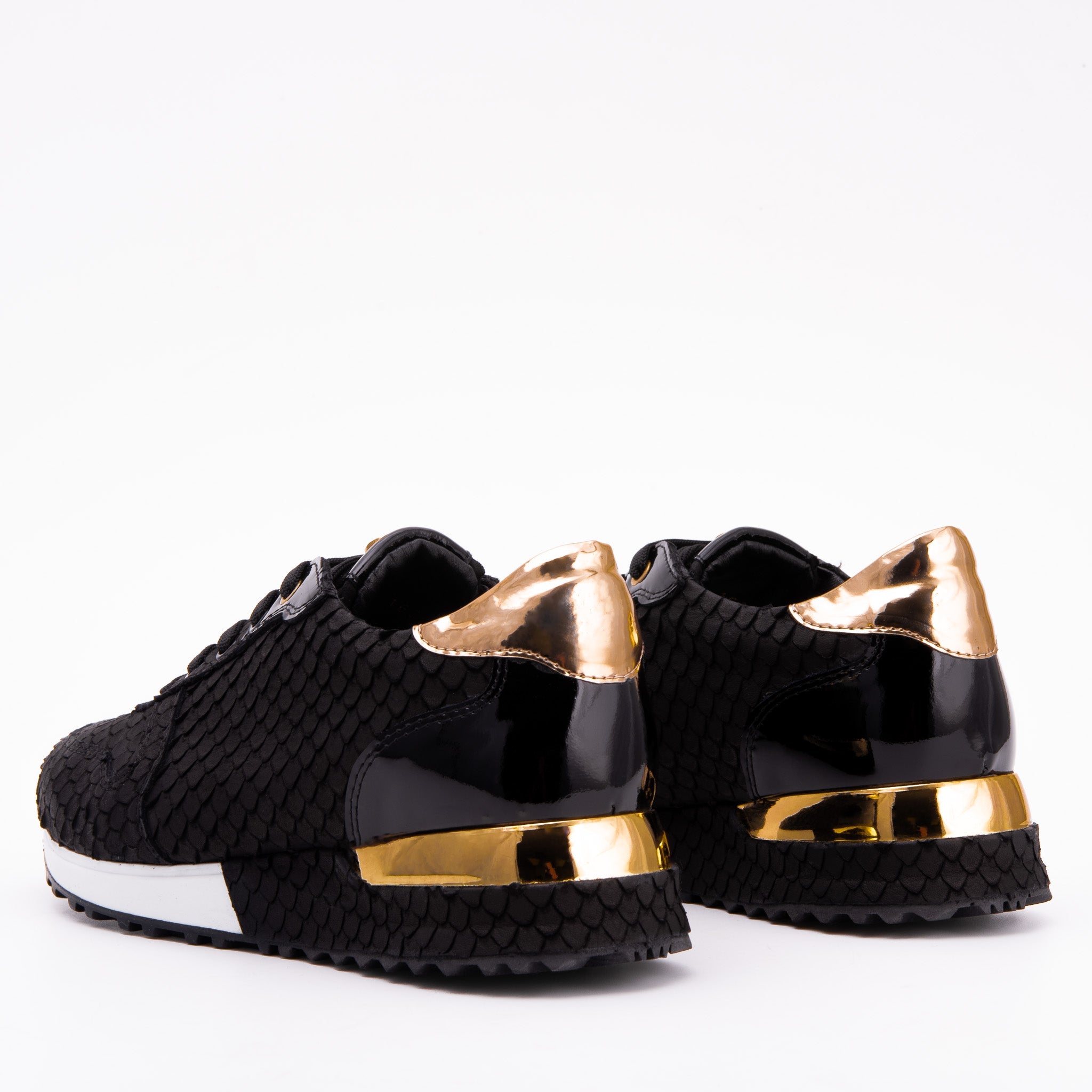 The Scarlet Black Leather Sneaker - Vinci Leather
