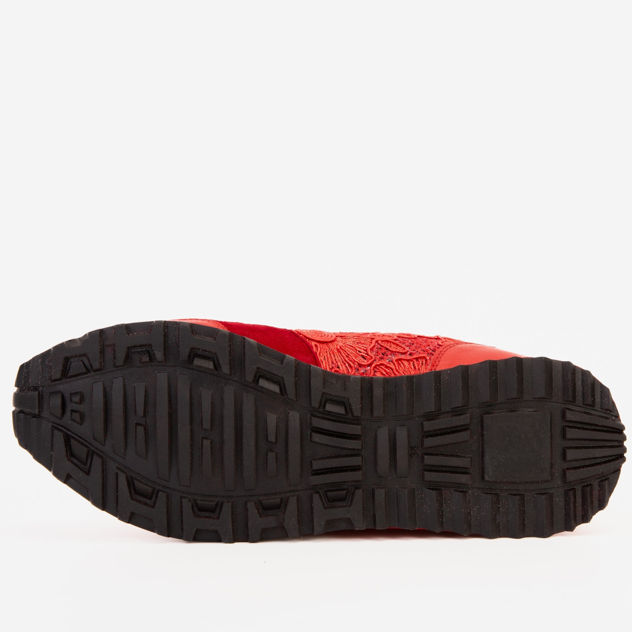 The Noir Red Leather Sneaker - Vinci Leather