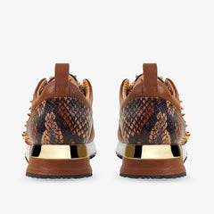 The Infanta Tan  Spike Leather Sneaker Limited Edition - Vinci Leather