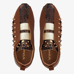 The Infanta Tan  Spike Leather Sneaker Limited Edition - Vinci Leather