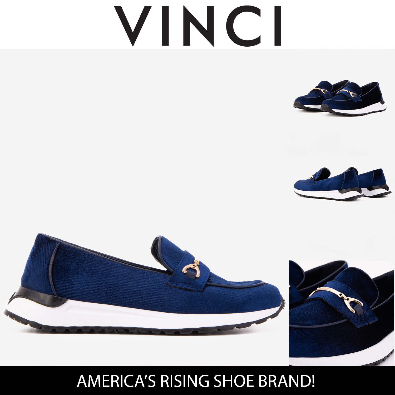 The Milan Navy Blue Leather Sneaker - Vinci Leather