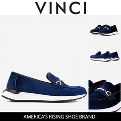 The Milan Navy Blue Leather Sneaker - Vinci Leather