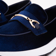 The Milan Navy Blue Leather Sneaker - Vinci Leather