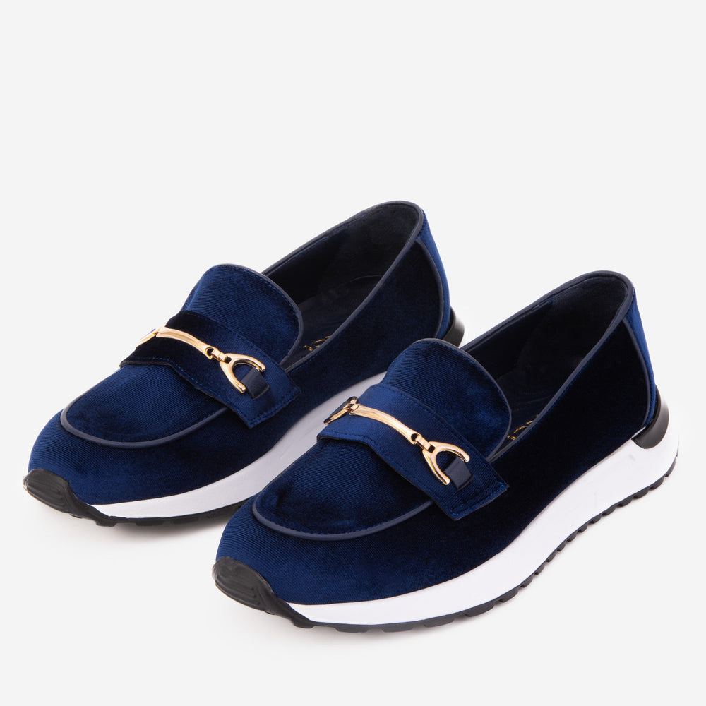 The Milan Navy Blue Leather Sneaker - Vinci Leather