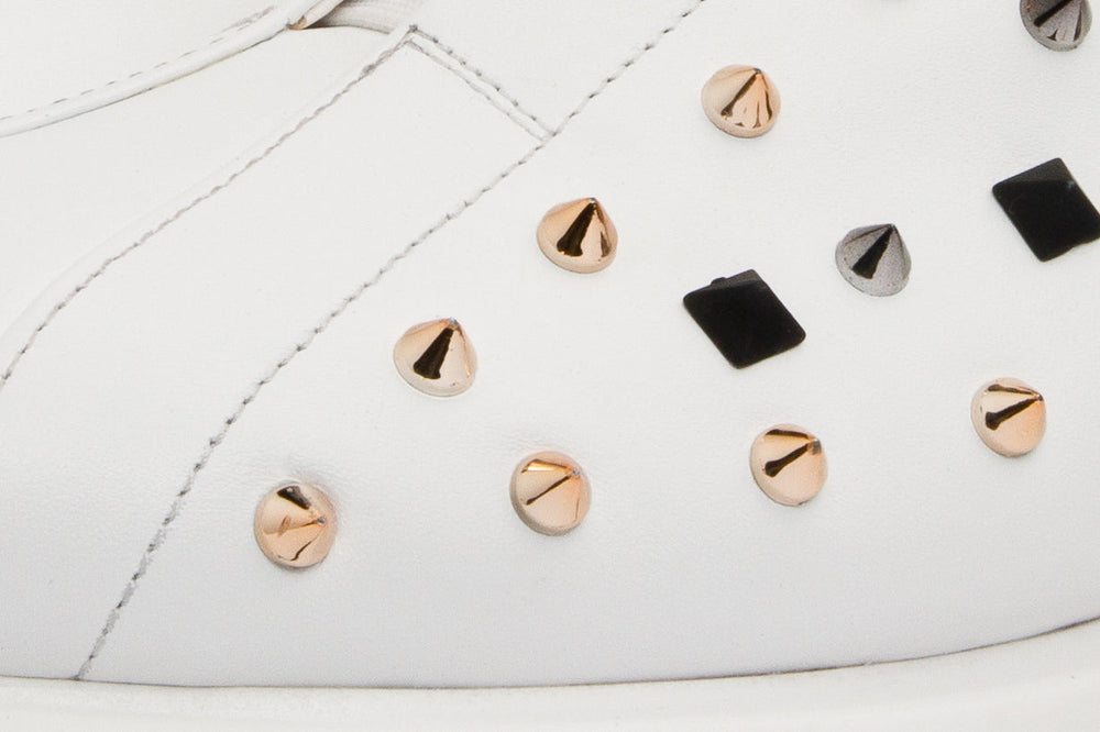 The Infanta White Spike Leather Sneaker  Limited Edition - Vinci Leather