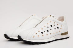 The Infanta White Spike Leather Sneaker  Limited Edition - Vinci Leather