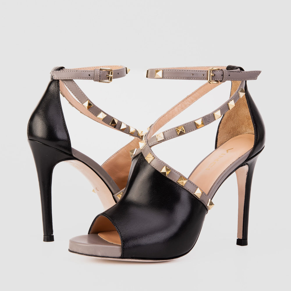 The Ribnica Black Leather Ankle Strap Sandal - Vinci Leather