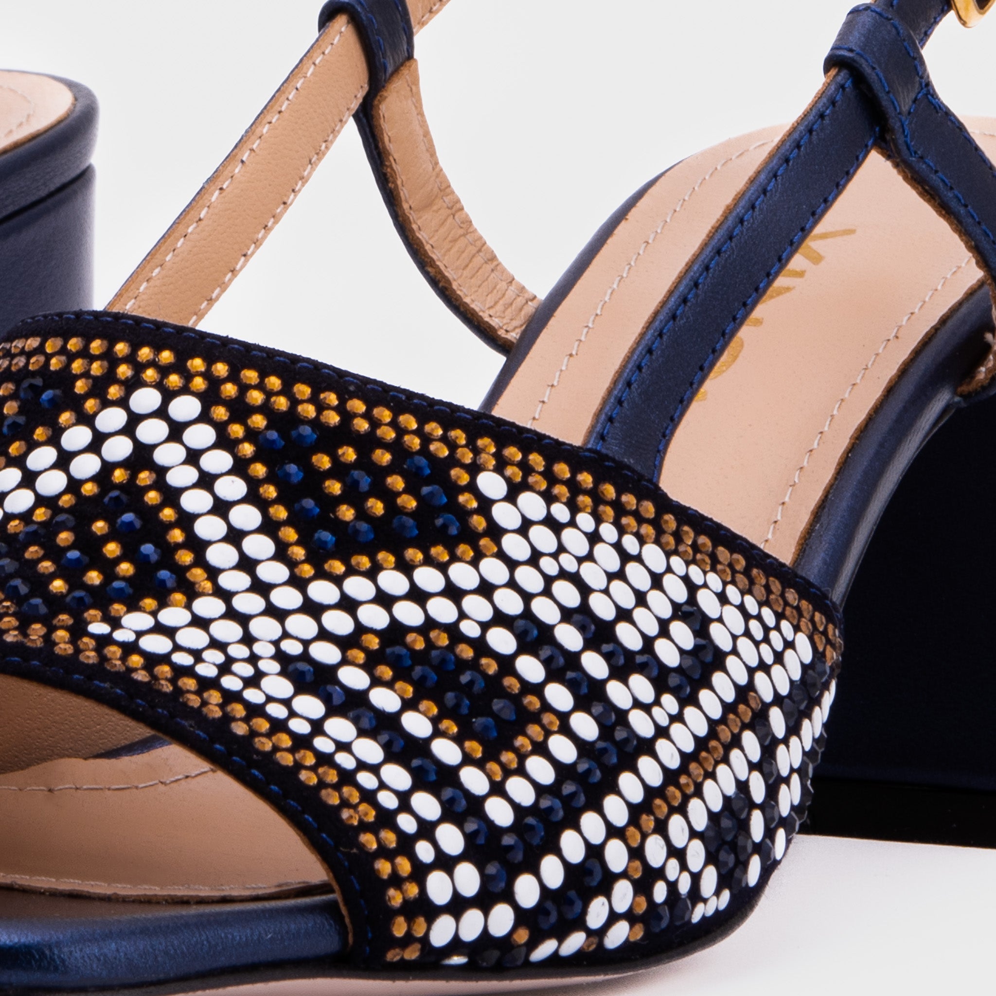 The Nampula Navy Blue Leather Slingback Sandal - Vinci Leather